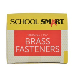 Image for School Smart Fastener, 1-1/2 Inches, Size 6, Brass Plated, Pack of 100 from School Specialty