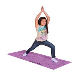 Image for Sportime Youth Yoga Mat with 16 Pose Illustrations, 68x24x1/8 Inches, Each, Purple from School Specialty