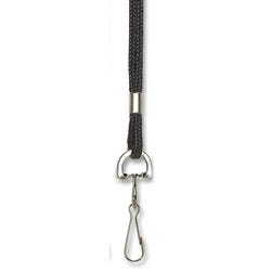 Image for SICURIX Standard Cord Lanyard with Steel Bulldog Clip, 36 in, Black, Pack of 24 from School Specialty