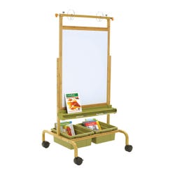 Image for Copernicus Bamboo Deluxe Chart Stand with Sage Tubs, 28 x 27 x 54 to 72 Inches from School Specialty