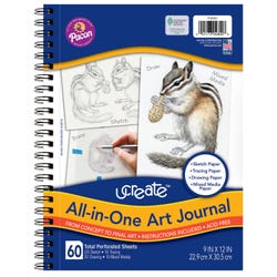 Image for Ucreate All-in-One Art Journal, 9 x 12 Inches, White, 60 Sheets from School Specialty