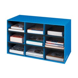 Image for Bankers Box Classroom Cubby with Channels, 9 Compartments, 13 x 28-1/4 x 16 Inches, Blue from School Specialty