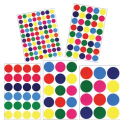 Image for School Smart Assorted Circle Stickers, 60 Sheets, Pack of 2024 from School Specialty