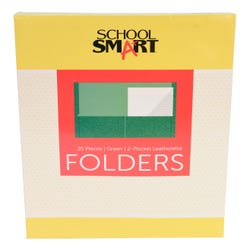 Image for School Smart Extra-Large Folders with Pockets, 9 x 12 Inches, Green, Pack of 25 from School Specialty