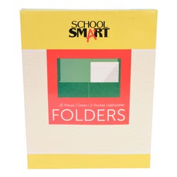 Image for School Smart Extra-Large Folders with Pockets, 9 x 12 Inches, Green, Pack of 25 from School Specialty