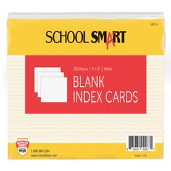 School Smart Unruled Index Cards, 5 x 8 Inches, White, Pack of 100 Item Number 088714