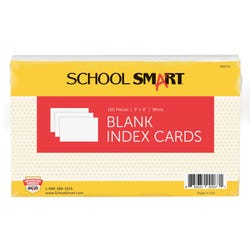 School Smart Unruled Index Cards, 5 x 8 Inches, White, Pack of 100 088714