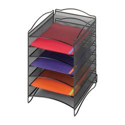 Image for Safco Letter Size Mesh Desktop Organizer, 6-Compartments, 10-1/4 x 12-3/4 x 15-1/4 Inches, Black from School Specialty