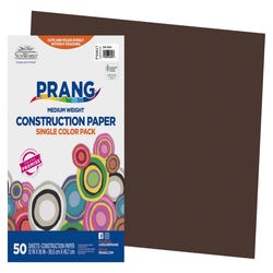 Image for Prang Medium Weight Construction Paper, 12 x 18 Inches, Dark Brown, Pack of 50 from School Specialty