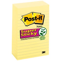 Image for Post-it Sticky Notes, 4 x 6 Inches, Canary Yellow, 5 Pads with 90 Sheets from School Specialty