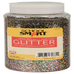 Image for School Smart Craft Glitter, 1 Pound Jar, Multi-Color from School Specialty