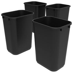 Image for School Smart Indoor Waste Basket, 40 Quart, Black, Case of 4 from School Specialty