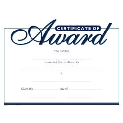 Hammond & Stephens Raised Print Certificate of Award Recognition Award, 11 x 8-1/2 inches, Pack of 25, Item Number 2103094