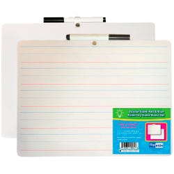Flipside Two-Sided Dry Erase Board with Pen, 9 x 12 inches, White/Lined Item Number 2010561