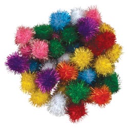 Creativity Street Glitter Pom, 1 in, Assorted Color, Set of 40 Item Number 085926