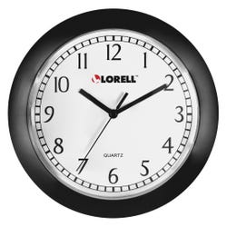 Image for Lorell Round Quartz Wall Clock, 9 Inches, White Dial/Black Frame from School Specialty