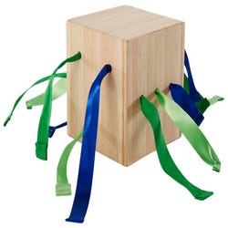 Image for Abilitations Ribbon Pull Cube, Large, 3-1/2 x 3-1/2 x 3-1/2 Inches from School Specialty