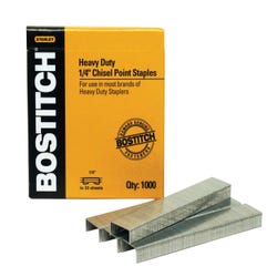 Image for Stanley Bostitch Heavy Duty Staple, 1/4 Inch Leg, 25 Sheets, Metal, Pack of 1000 from School Specialty