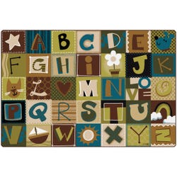 Image for Carpets for Kids KIDSoft Toddler Alphabet Blocks Carpet, 6 x 9 Feet, Rectangle, Brown from School Specialty