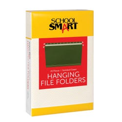 School Smart Hanging File Folders, Legal Size, 1/5 Cut Tabs, Green, Pack of 25 Item Number 070317