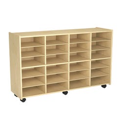Image for Childcraft Mobile Flat-Tray Cubby With Locking Casters, 47-3/4 x 14-1/4 x 30 Inches from School Specialty