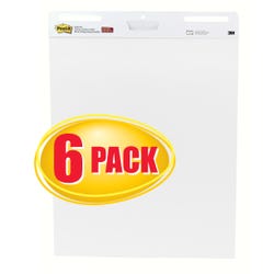 Image for Post-It Self-Stick Easel Pad, 25 x 30 Inches, Unruled, White, 30 Sheets, Pack of 6 from School Specialty