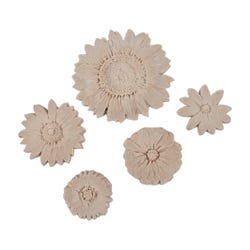 Image for Sax Flower Prints Stamps Latex-Free, Assorted Sizes, Tan, Set of 5 from School Specialty