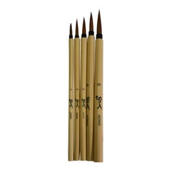 Image for Sax Bamboo Watercolor Brushes, Fine Type , Bamboo Handle, Assorted Sizes, Set of 5 from School Specialty