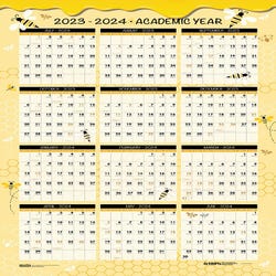 Image for House of Doolittle, Recycled, Laminated Wipe Off Wall Academic Calendar, Reversible, Honeycomb, July 2024-June 2025, 24 x 37 Inc from School Specialty