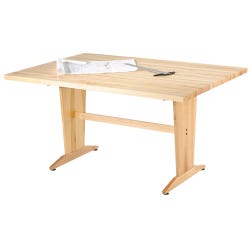 Image for Diversified Woodcrafts Pedestal Table, 72 x 48 x 36 Inches, Hard Maple Top from School Specialty