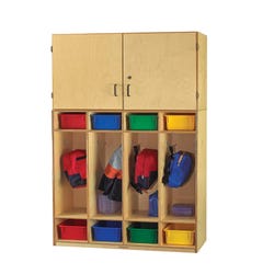 Childcraft Vertical Storage Unit with Coat Locker Base, 35-3/4 x 14-3/4 x 74-1/4 Inches, Item Number 205897