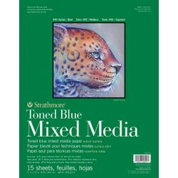 Strathmore 400 Series Toned Blue Mixed Media Pad, 11 x 14 Inches, 184 lb, 15 Sheets Item Number 2004753