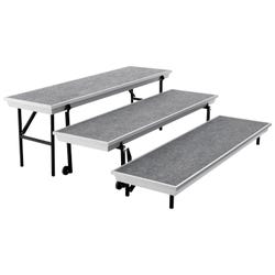 Image for National Public Seating Transport 3-Level Straight Choral Riser, Grey Carpet, 72 x 54 x 24 from School Specialty