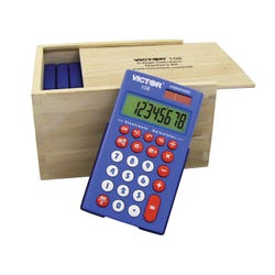 Image for Victor 108TK Solar Battery 8 Digit Calculator, Teacher's Kit, Blue, Set of 10 from School Specialty