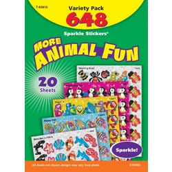 Image for Trend Enterprises Sparkle Sticker Animal Fun Variety Pack Sticker, Pack of 648 from School Specialty