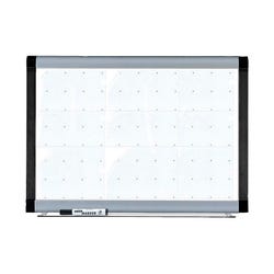 Image for Lorell Signature Magnetic Dry Erase Board with Grid Lines, 48 x 36 Inches, Porcelain, Silver/Ebony from School Specialty