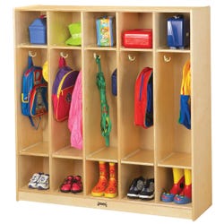 Image for Jonti-Craft 5-Section Coat Locker, Wood, 48 x 15 x 50-1/2 Inches from School Specialty