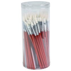 Image for Sax White Synthetic Taklon Paint Brushes with Short Handles, Assorted Sizes, Set of 72 from School Specialty