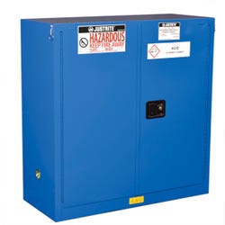 Image for Justrite ChemCor Hazardous Material 2 Door Safety Cabinet, 30 gal, 18 Gauge CR Steel, Blue from School Specialty