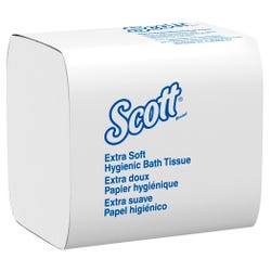Image for Scott Hygienic Bathroom Tissue, 4.5 x 8.3 inches, 250 Sheets, White, Carton of 36 from School Specialty