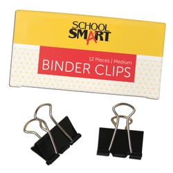 Image for School Smart Binder Clips, 1-1/4 Inches, Medium, Pack of 12 from School Specialty