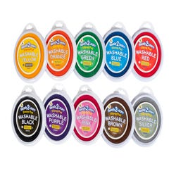 Image for Ready2Learn Jumbo Washable Ink Pad Set, 6 Inch Diameter, Assorted Color, Set of 10 from School Specialty