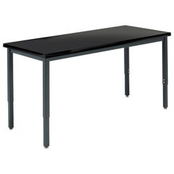 Diversified Woodcrafts Metal Table, 60 x 42 x 23-37 Inches, Black Top 2024843