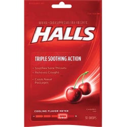 Image for Halls Cherry Cough Drops, 30 pc, Red, Pack of 12 from School Specialty