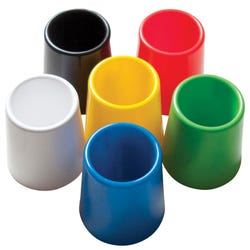 Image for School Smart Paint Brush Water Pot Set, 4-3/4 x 3-1/2 Inches, Assorted Colors, Pack of 6 from School Specialty