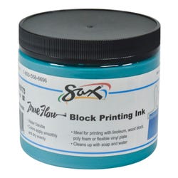 Sax Water Soluble Block Printing Ink, 1 Pint Jar, Turquoise Item Number 1299773