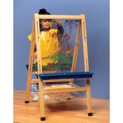 Image for Childcraft Double Adjustable Easel, Clear Panels, Drying Rack, 24 x 26-5/8 x 44-1/2 Inches from School Specialty