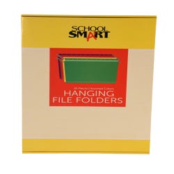 Image for School Smart Hanging File Folders, Legal Size, 1/5 Cut Tabs, Assorted Colors, Pack of 25 from School Specialty