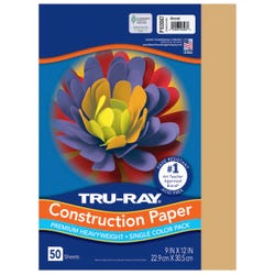 Tru-Ray Construction Paper, Almond, 9 x 12 Inches, 50 Sheets, Item Number 2103359