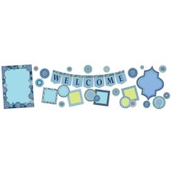 Image for Eureka Blue Harmony Welcome Bulletin Board Set, 4 Panels, 17 x 24 Inches, 33 Pieces from School Specialty